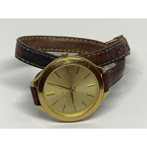 Michael Kors MK2256 Women's Brown Leather Analog Dial Quartz Wrist Watch GE165 - Picture 5 of 11